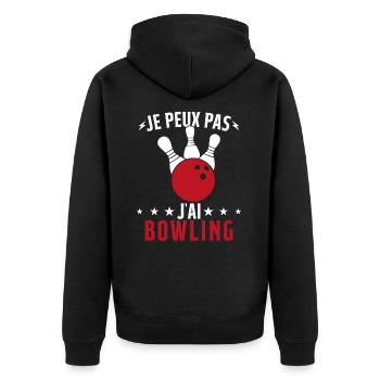 Je Peux Pas J'ai Bowling - Veste à capuche bio Premium Unisexe - noir - Dos - Nico (187cm)