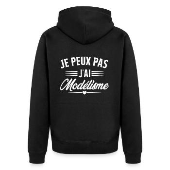 Je Peux Pas J'ai Modélisme - Veste à capuche bio Premium Unisexe - noir - Dos - Nico (187cm)
