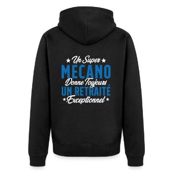 Mécano Papa Cadeau Drôle Fête Des Pères Garagiste - Veste à capuche bio Premium Unisexe - noir - Dos - Nico (187cm)