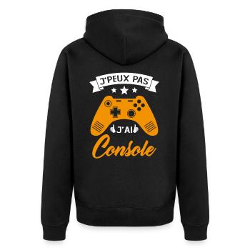je peux pas j'ai Console Cadeau Geek Jeux Video - Veste à capuche bio Premium Unisexe - noir - Dos - Nico (187cm)