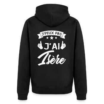Je Peux Pas j'ai Isère (38) Originaire Cadeau - Veste à capuche bio Premium Unisexe - noir - Dos - Nico (187cm)