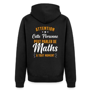 Prof de Maths Mathématique Cadeau Mathématicien - Veste à capuche bio Premium Unisexe - noir - Dos - Nico (187cm)