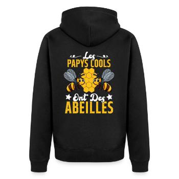 Les Papys Cools Ont Des Abeilles Cadeau Apiculteur - Veste à capuche bio Premium Unisexe - noir - Dos - Nico (187cm)