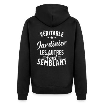 Véritable Jardinier Les Autres Font Semblant - Veste à capuche bio Premium Unisexe - noir - Dos - Nico (187cm)