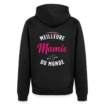 Meilleure Mamie Du Monde Humour Cadeau - Veste à capuche bio Premium Unisexe - noir - Dos - Nico (187cm)
