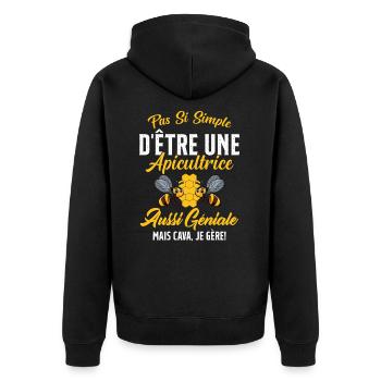 Si Simple D'être Une Apicultrice Géniale Citation - Veste à capuche bio Premium Unisexe - noir - Dos - Nico (187cm)