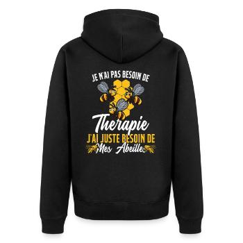 J'ai Juste Besoin D'aller Voir Mes Abeilles Cadeau - Veste à capuche bio Premium Unisexe - noir - Dos - Nico (187cm)
