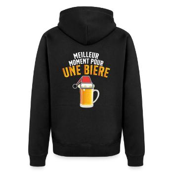 Meilleur Moment Pour Une Bière Noël Cadeau - Veste à capuche bio Premium Unisexe - noir - Dos - Nico (187cm)