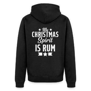 My christmas spirit is rum - Unisex Premium Organic Zip Hoodie - black - Back - Nico (187cm)