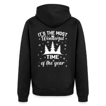 its the most Wonderful time of the year - Unisex Premium Organic Zip Hoodie - black - Back - Nico (187cm)