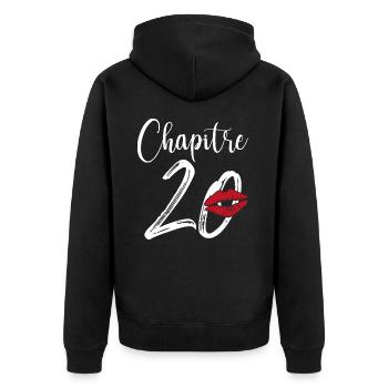 Chapitre 20 Ans Anniversaire Humour Cadeau - Veste à capuche bio Premium Unisexe - noir - Dos - Nico (187cm)