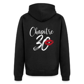 Chapitre 30 Ans Anniversaire Humour Cadeau - Veste à capuche bio Premium Unisexe - noir - Dos - Nico (187cm)
