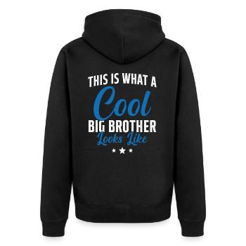 Grand Frère Cadeau Humour - Veste à capuche bio Premium Unisexe - noir - Dos - Nico (187cm)