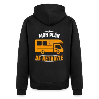 Mon Plan de Retraite Camping Car Humour Cadeau - Veste à capuche bio Premium Unisexe - noir - Dos - Nico (187cm)