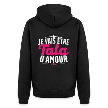 Je Peux Pas Je Vais être Tata - Veste à capuche bio Premium Unisexe - noir - Dos - Nico (187cm)