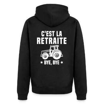 C'est la retraite Bye Bye le cadeau agriculteur - Veste à capuche bio Premium Unisexe - noir - Dos - Nico (187cm)