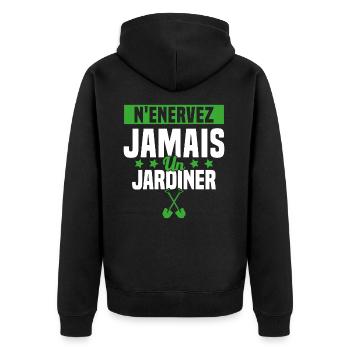 N'enervez Jamais Un Jardinier Jardin - Veste à capuche bio Premium Unisexe - noir - Dos - Nico (187cm)