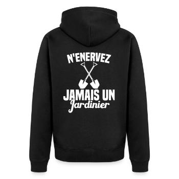 N'enervez Jamais Un Jardinier Jardin - Veste à capuche bio Premium Unisexe - noir - Dos - Nico (187cm)