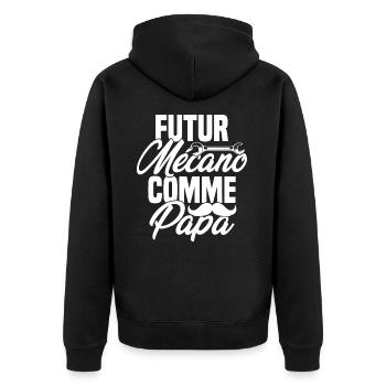 Futur mécano comme papa Cadeau futur mécano - Veste à capuche bio Premium Unisexe - noir - Dos - Nico (187cm)