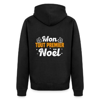 Body Mon Tout Premier Noël - cadeau noel - Veste à capuche bio Premium Unisexe - noir - Dos - Nico (187cm)