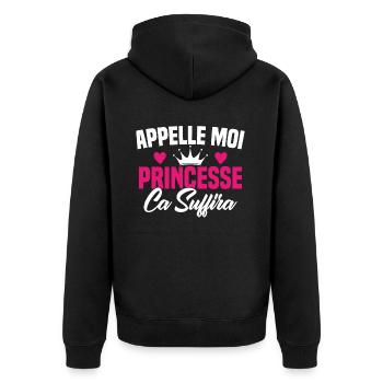 HUMOUR APPELLE MOI PRINCESSE - Veste à capuche bio Premium Unisexe - noir - Dos - Nico (187cm)