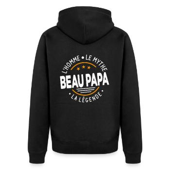 Beau-papa L'homme Le Mythe La Légende Cadeau - Veste à capuche bio Premium Unisexe - noir - Dos - Nico (187cm)