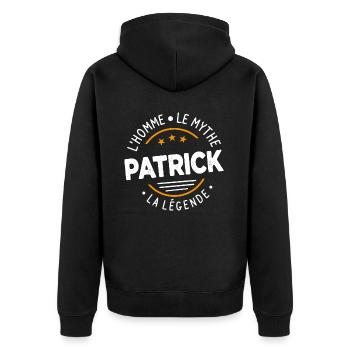 Patrick L'Homme Le Mythe La Légende Cadeau Humour - Veste à capuche bio Premium Unisexe - noir - Dos - Nico (187cm)