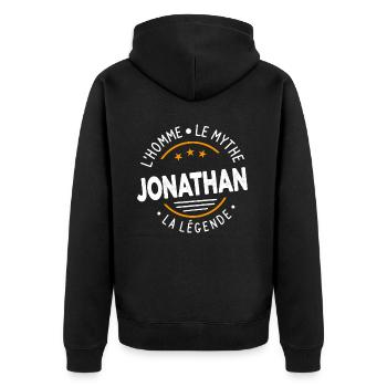 Jonathan L'Homme Le Mythe La Légende Cadeau Humour - Veste à capuche bio Premium Unisexe - noir - Dos - Nico (187cm)