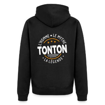 Tonton l'homme le mythe la légende Cadeau Tonton - Veste à capuche bio Premium Unisexe - noir - Dos - Nico (187cm)