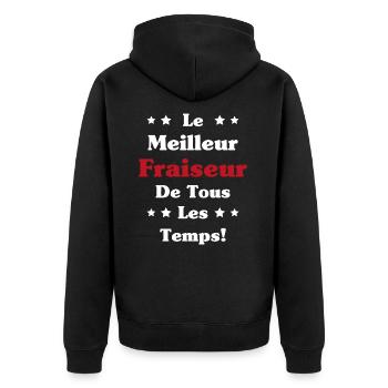 Le Meilleur Fraiseur de tous les temps - Veste à capuche bio Premium Unisexe - noir - Dos - Nico (187cm)