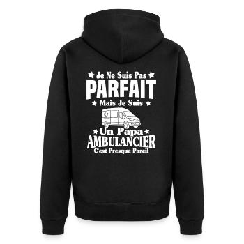 Pas parfait mais je suis un Papa Ambulancier - Veste à capuche bio Premium Unisexe - noir - Dos - Nico (187cm)