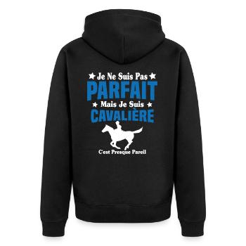 Je ne suis pas Parfait mais je suis Cavalière - Veste à capuche bio Premium Unisexe - noir - Dos - Nico (187cm)