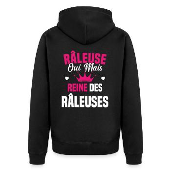 Reine des râleuses - Veste à capuche bio Premium Unisexe - noir - Dos - Nico (187cm)