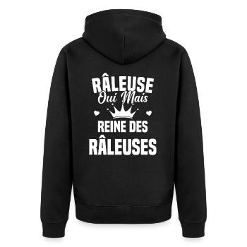 Reine des râleuses - Veste à capuche bio Premium Unisexe - noir - Dos - Nico (187cm)