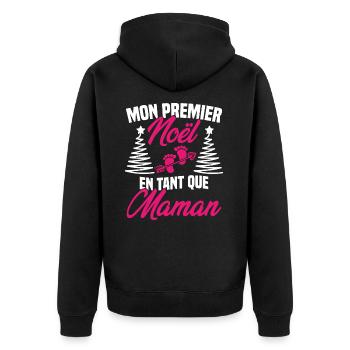 Mon Premier Noël en Tant que Maman - Veste à capuche bio Premium Unisexe - noir - Dos - Nico (187cm)