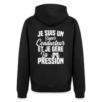 Super Conducteur Biere Humour Alcool - Veste à capuche bio Premium Unisexe - noir - Dos - Nico (187cm)