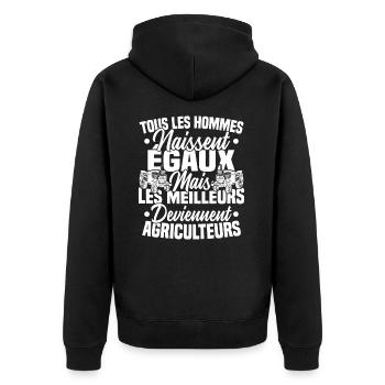 Humour Agricole Meilleur Agriculteur Homme - Veste à capuche bio Premium Unisexe - noir - Dos - Nico (187cm)