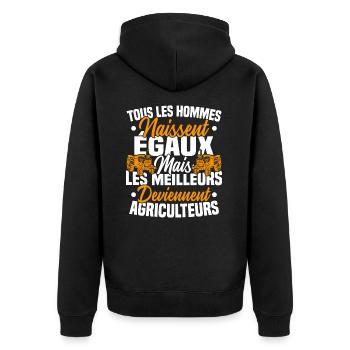 Humour Agricole Meilleur Agriculteur Homme - Veste à capuche bio Premium Unisexe - noir - Dos - Nico (187cm)