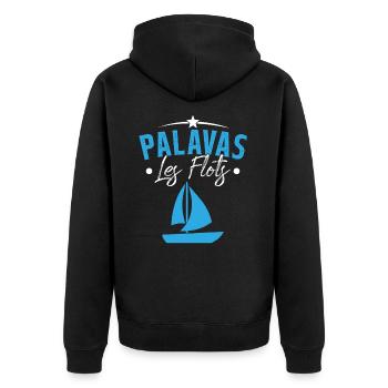 palavas les flots bateau herault cadeau - Veste à capuche bio Premium Unisexe - noir - Dos - Nico (187cm)