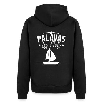 palavas les flots bateau herault cadeau - Veste à capuche bio Premium Unisexe - noir - Dos - Nico (187cm)