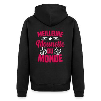 Fête des Mères Meilleure Mounette du Monde - Veste à capuche bio Premium Unisexe - noir - Dos - Nico (187cm)