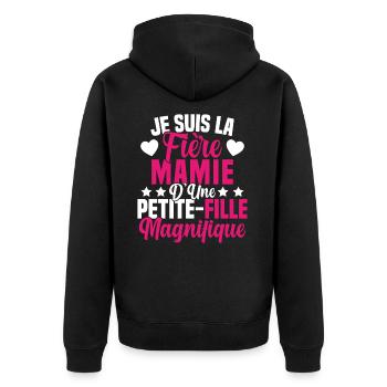 Je suis la Fière Mamie d'une Petite Fille Cool - Veste à capuche bio Premium Unisexe - noir - Dos - Nico (187cm)