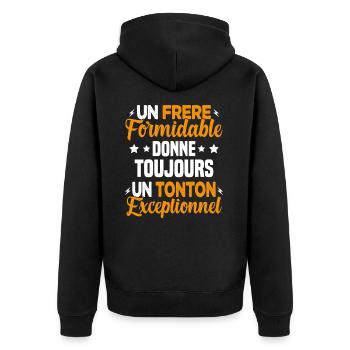 Cadeau pour Frère / Oncle - Un Tonton Exceptionnel - Veste à capuche bio Premium Unisexe - noir - Dos - Nico (187cm)