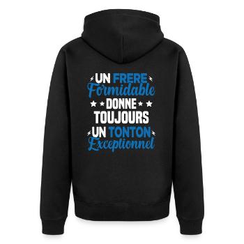 Cadeau pour Frère / Oncle - Un Tonton Exceptionnel - Veste à capuche bio Premium Unisexe - noir - Dos - Nico (187cm)