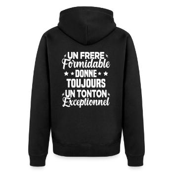 Cadeau pour Frère / Oncle - Un Tonton Exceptionnel - Veste à capuche bio Premium Unisexe - noir - Dos - Nico (187cm)