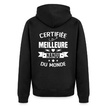 Certifiée Meilleure Nanou du Monde - Veste à capuche bio Premium Unisexe - noir - Dos - Nico (187cm)