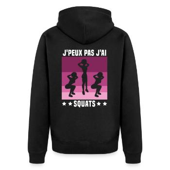 Je Peux Pas J'ai Squats Cadeau Gym - Veste à capuche bio Premium Unisexe - noir - Dos - Nico (187cm)
