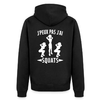 Je Peux Pas J'ai Squats Cadeau Gym - Veste à capuche bio Premium Unisexe - noir - Dos - Nico (187cm)