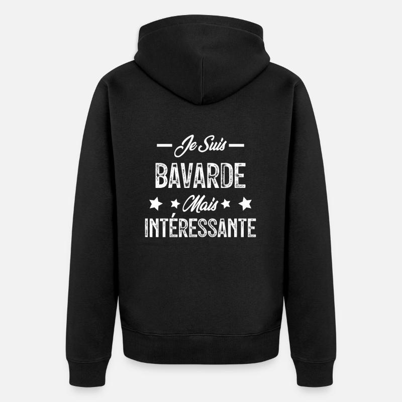 Bavarde mais intéressante - Veste à capuche bio Premium Unisexe - noir