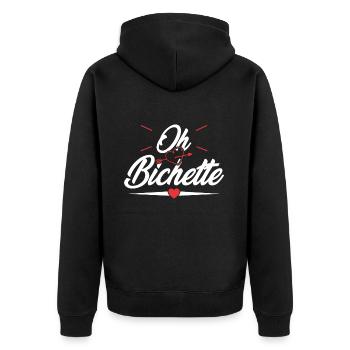 Oh bichette humour femme - Veste à capuche bio Premium Unisexe - noir - Dos - Nico (187cm)